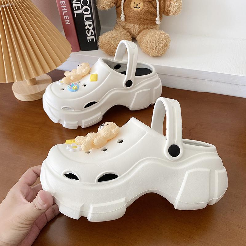 Adorable Kids' Non-Slip Puppy Clogs for Girls - 2025 Summer Beach Toe Slippers with Thick Soles