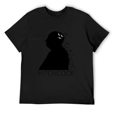 Alfred Hitchcock Birds Portrait - Black White T-Shirt Sweat Custom T Shirt Summer Tops Luxury T-shirt Tshirts for Men