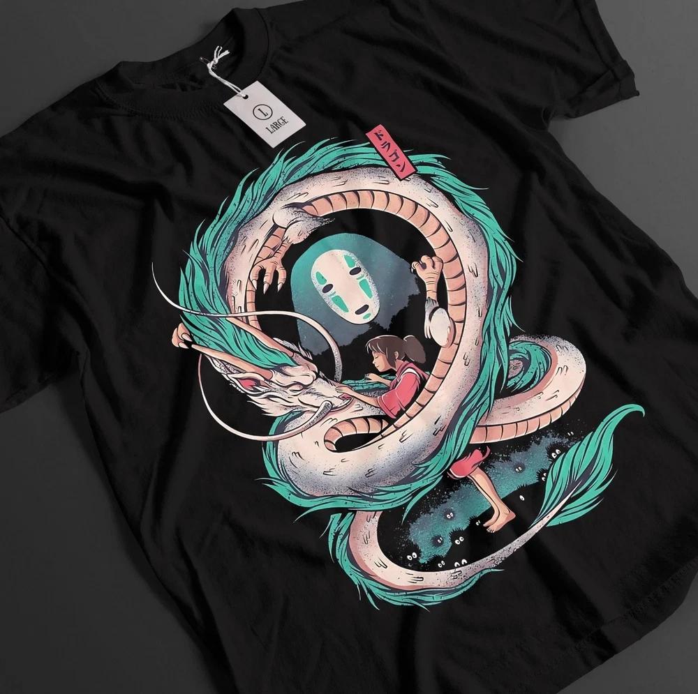 Spirited Away No Face Haku No Face Friends Floral TShirt Size S4XL1 S