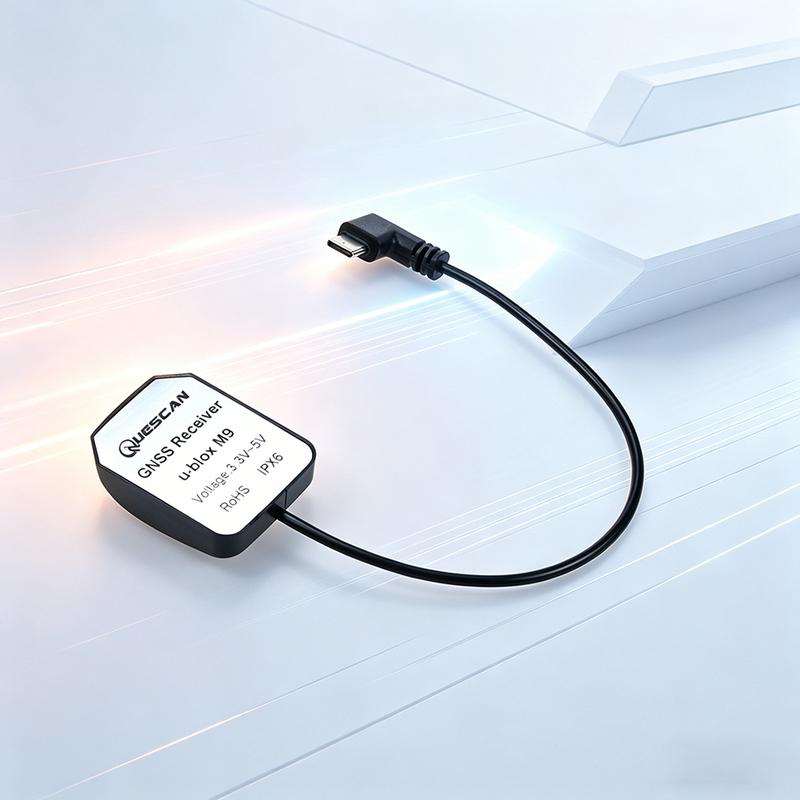 QUESCAN UBX M9 External USB Type-C GPS GNSS Antenna Receiver Android USB-C GPS Galileo GLONASS BeiDou QZSS Native USB NMEA RTCM