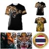 Koszulka Tiger Muay Thai Kick Boxing 3D Print Vintage Training UV Protect Quick Dry Men Women Unisex Krótki rękaw Okrągły dekolt MMA Mix Martial Art
