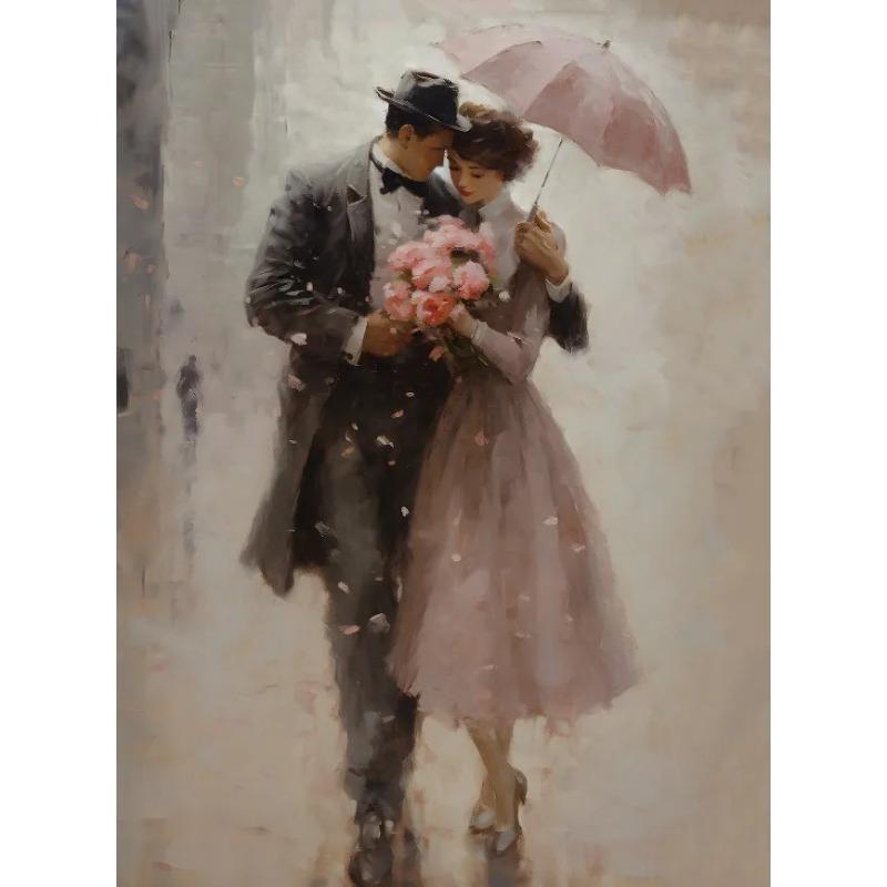 Vintage Romanticism Couple Painting Posters and Prints Canvas Printing Romantic Wall Art Picture for Living Room Home Decor Gift