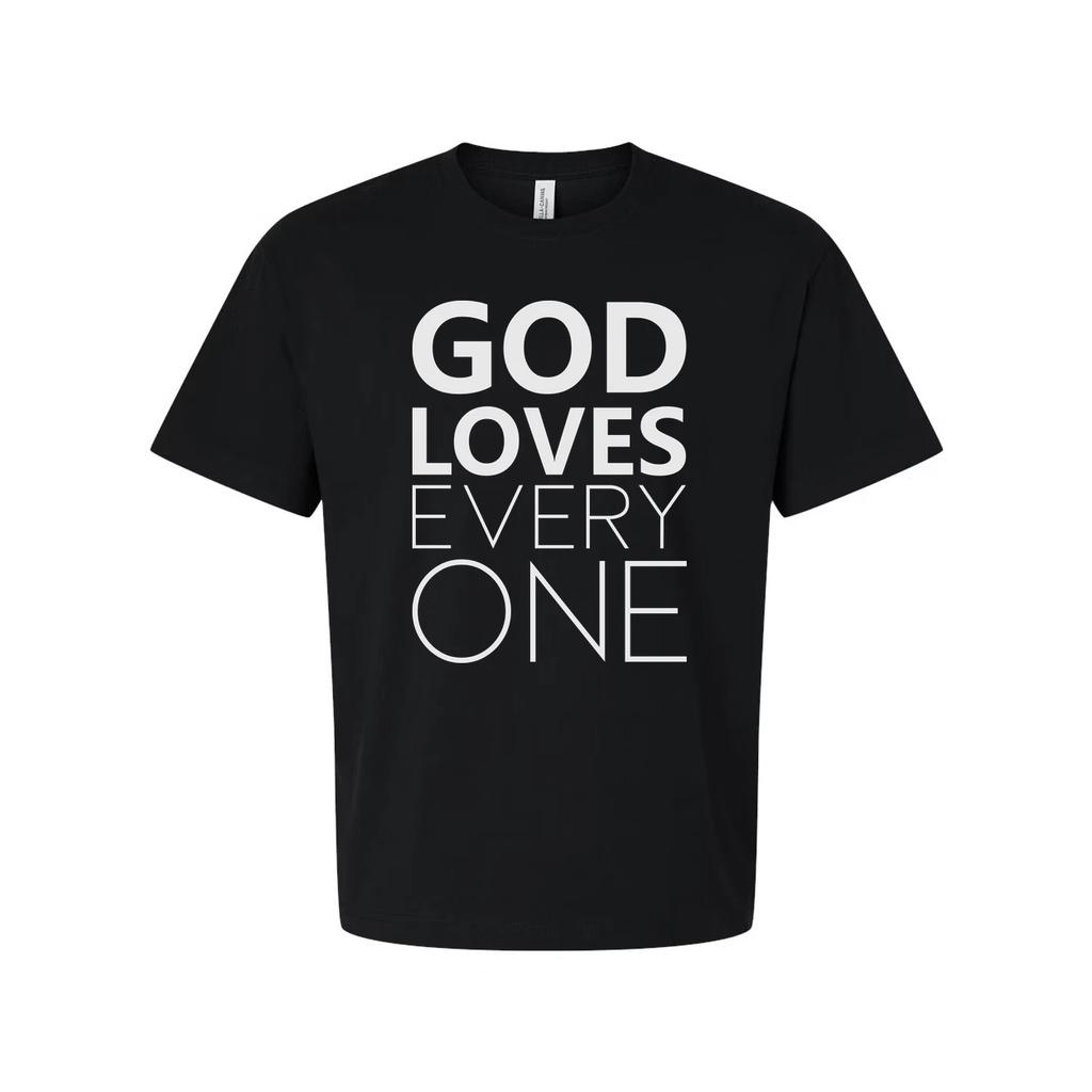 God Loves Every One Christian Unisex T Shirt Graphic Tee For Faith Based Casual