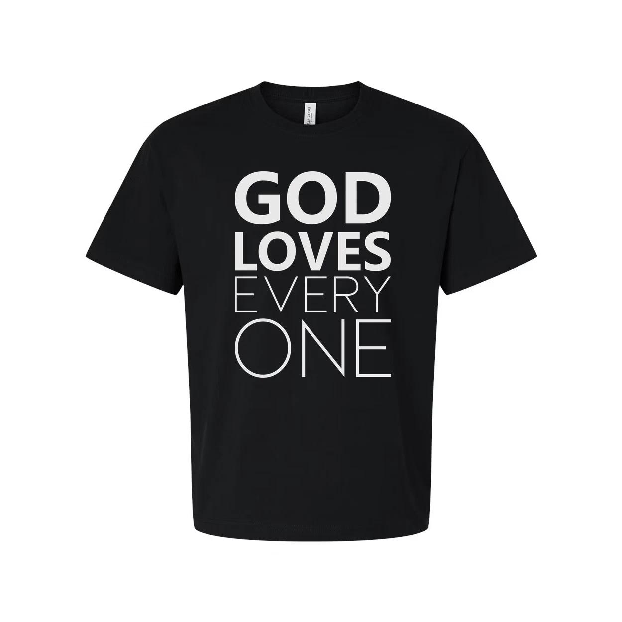 God Loves Every One Christian Unisex T Shirt Graphic Tee For Faith Based Casual M
