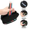 Pencil Bag 300D Polyester Double Layer Metal Zipper with Two Compartments for Pens Ruler Scissors Students for School and Study