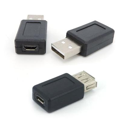 Schwarzer USB 2.0 Typ A Stecker Buchse auf Micro USB B Buchse Adapterstecker Konverter auf Micro USB Anschlussstecker