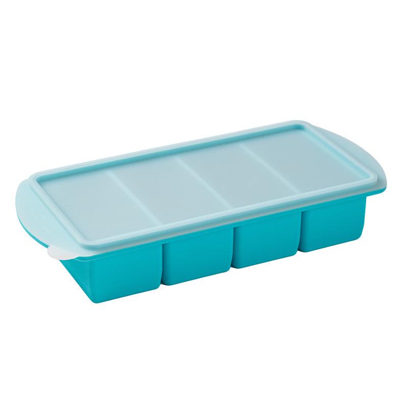 Silicone Ice Cube Tray with Lid - Large Capacity Freezer Storage & Food Preservation Box