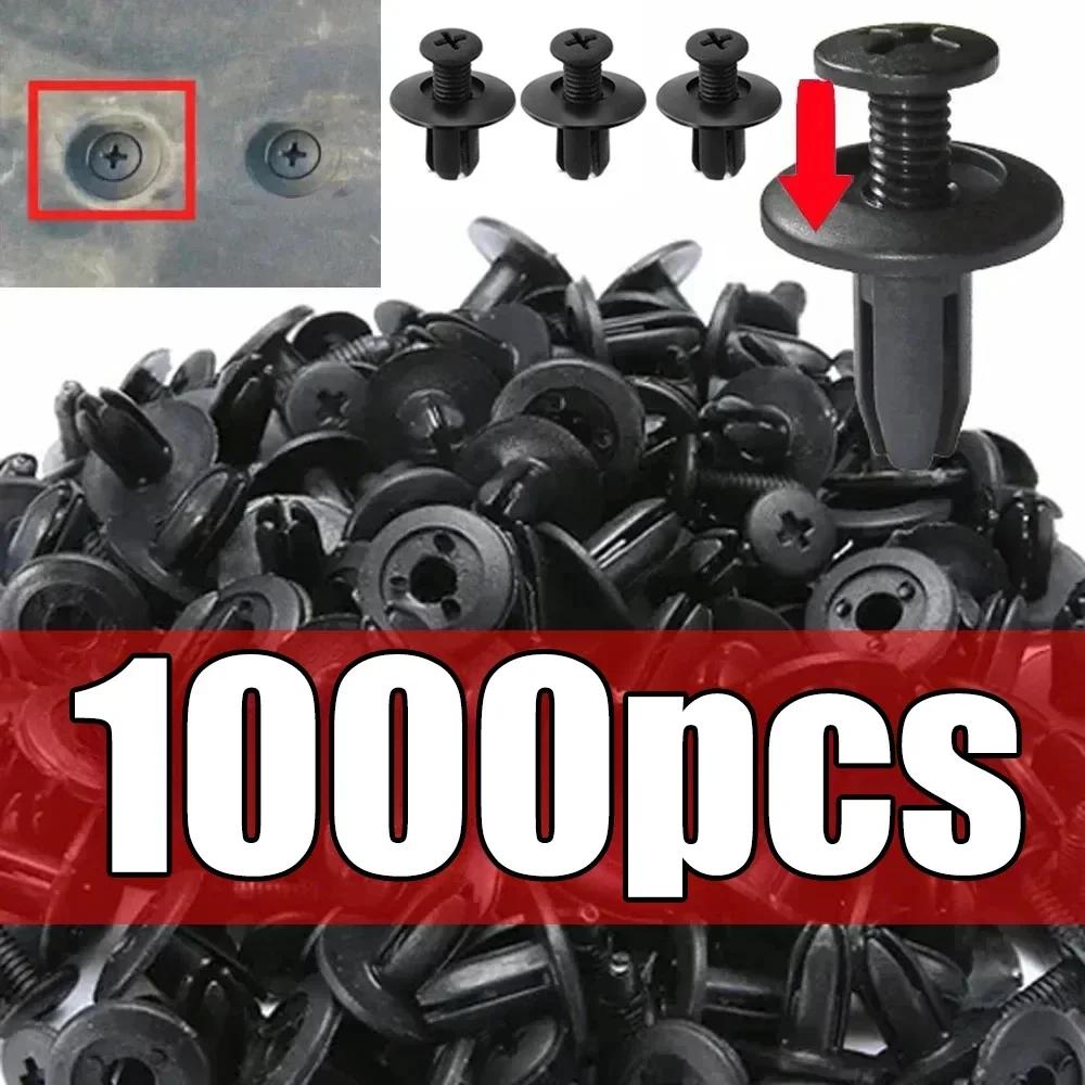 100pcs Plastic Rivets Fasteners Screw 8mm Car Bumper Fender Trim Panel Retainer Fasteners Clips Car Accessories