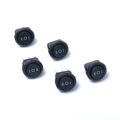 5pcs/set 23mm Round Black 3 Pin 10A/125V 6A/250V AC 3 Position Spdt ON-OFF-ON Rocker Switch Snap-in