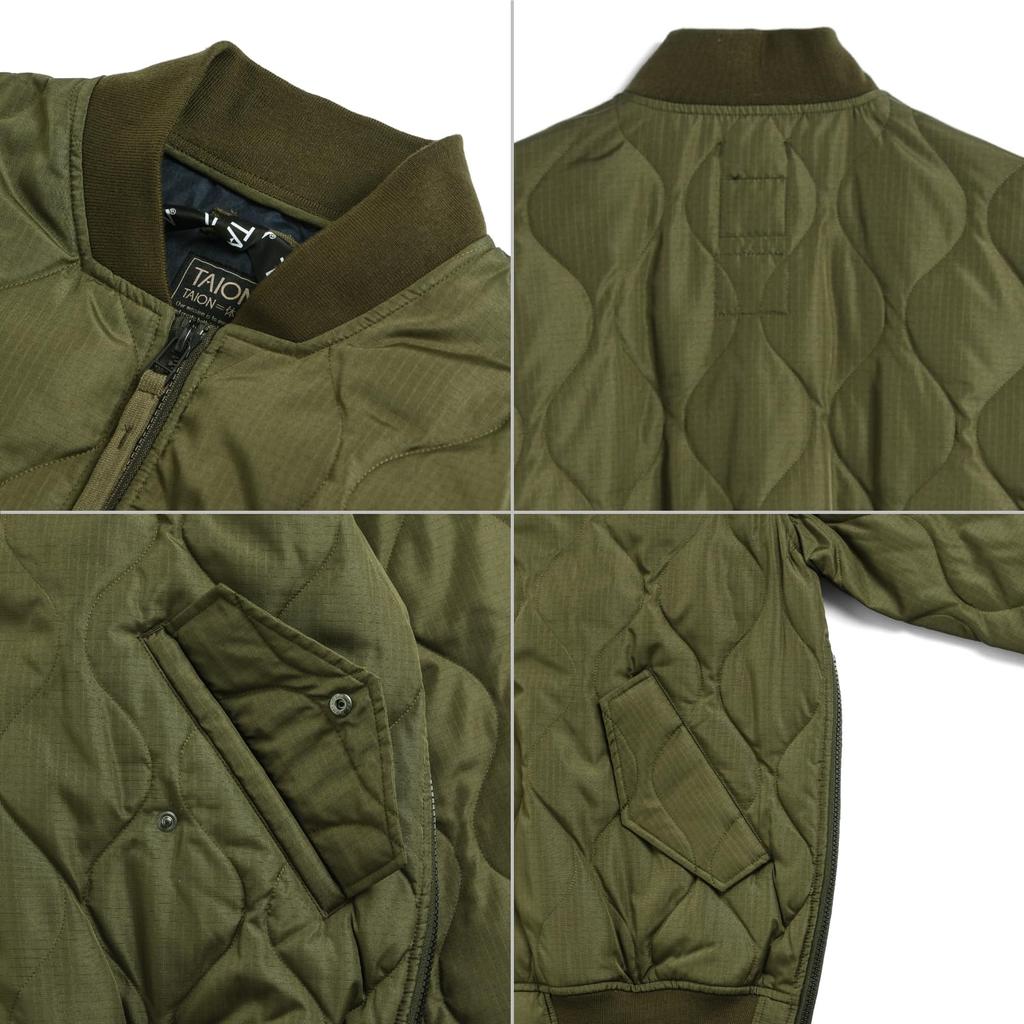 Taion Unisex Military Down Jacket Dark Size M MA-1 111M1ML-1 Olive,