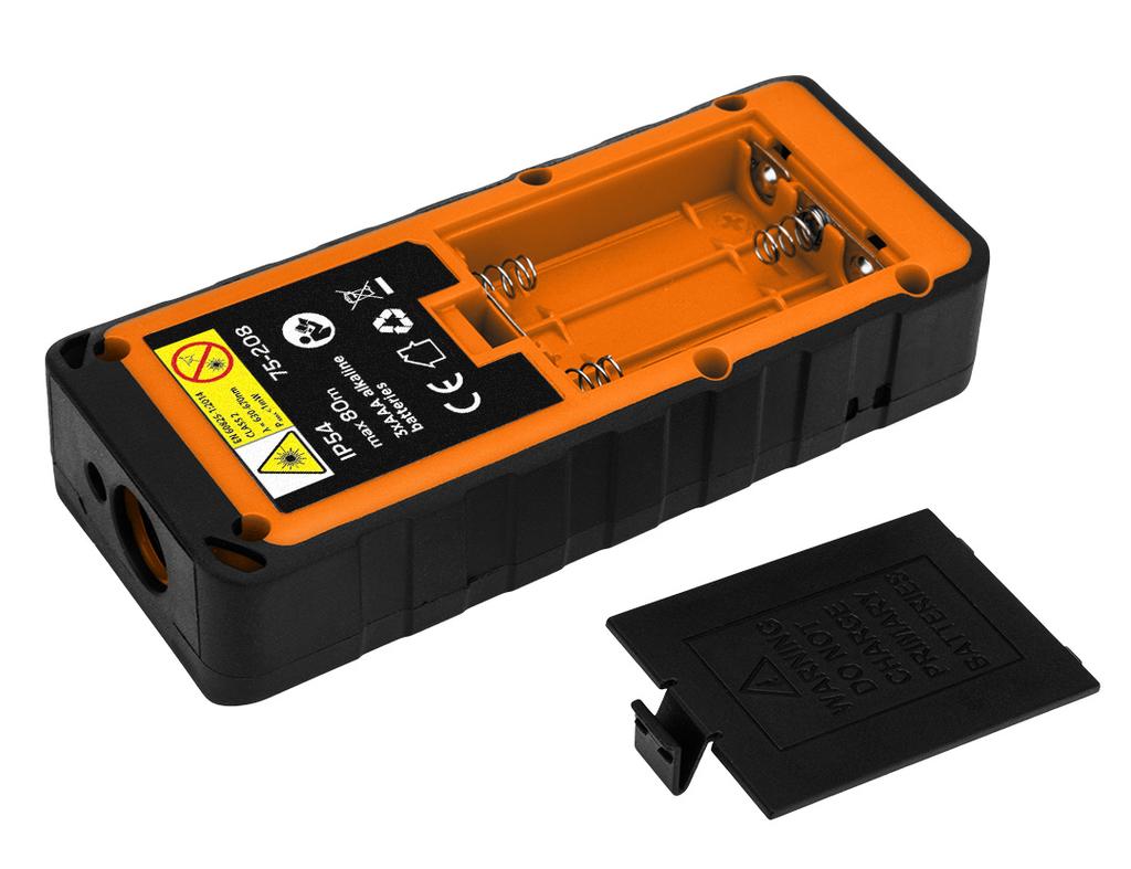 Telémetro láser, alcance de 80 m, IP54