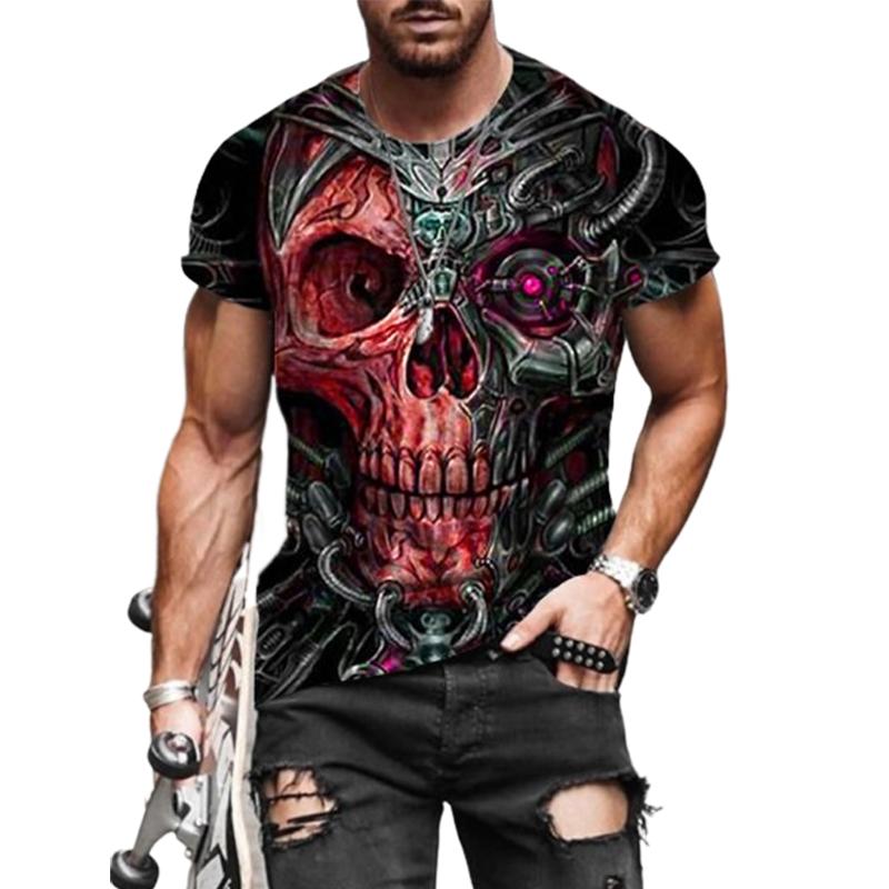 Neue Sommer Herrenmode T-shirt Persönlichkeit Schwarz Schädel Gedruckt männer T-shirt Top