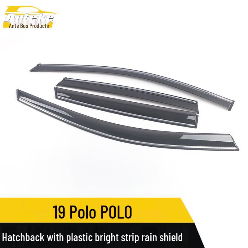 Compatible Polo Hatchback Rain Guards with Bright Plastic Strips – Fits 19 Models, Trim Strips Modification.