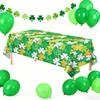 137x274cm St. Patrick's Day Tablecloth Shamrock Lucky Table Mat Plastics Rectangle Shape Long Dining Table Decor