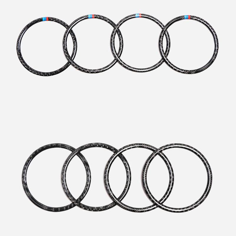 4PCS/6PCS Carbon Fiber Car Door Speaker Loudspeaker Decorative Circle Trim Cover Stickers Auto Accessories For BMW X5 E70 X6