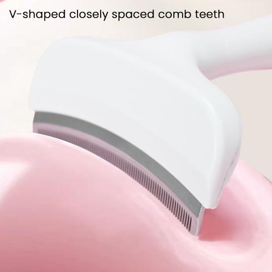 V-Tooth Deshedding Comb Pet Hair Removal Grooming Brush 1mm Teeth Shedding Comb with Ergonomic Handle for Dogs Cats