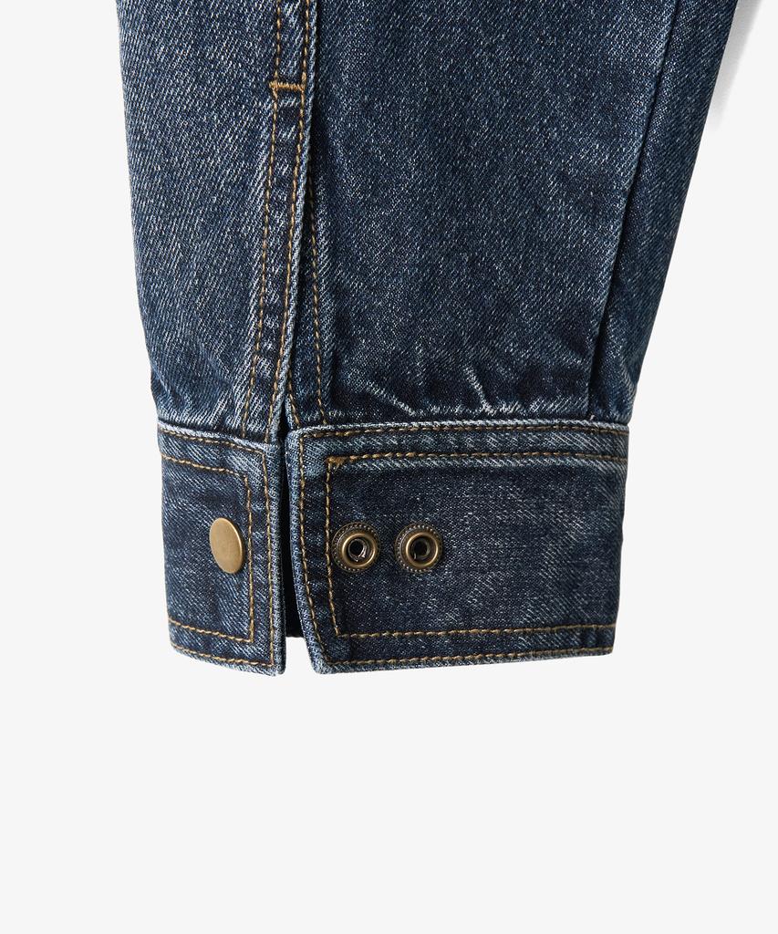 Toffee Vintage Snap Denim Blouson Jacket (Washed Indigo)
