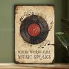 Vintage Aluminum Sign Music Quote Wall Art Xin for Music Room Decor