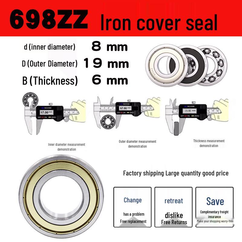 Miniature Bearings 693-699 ZZ RS, Steel/Carbon Steel