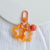 Color Candy Acrylic Pentagram Key Chain Stars Bell Charms Key Ring Earphone Case Purse Wallet Decor Accessories Kid Girls Gifts
