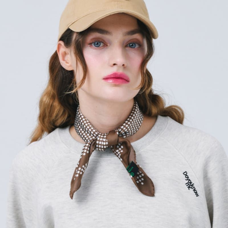 DOYOUKNOWMC ALL SEASON Mini Dot Square Brown Petite Scarf