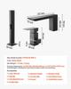 Roman Tub Faucet, 3 Hole Waterfall Bathtub Faucet, Roman Bathtub Faucets Set with Shower Head & 1 Handle, Deck Mount Bath Tub Faucets Set for Baby