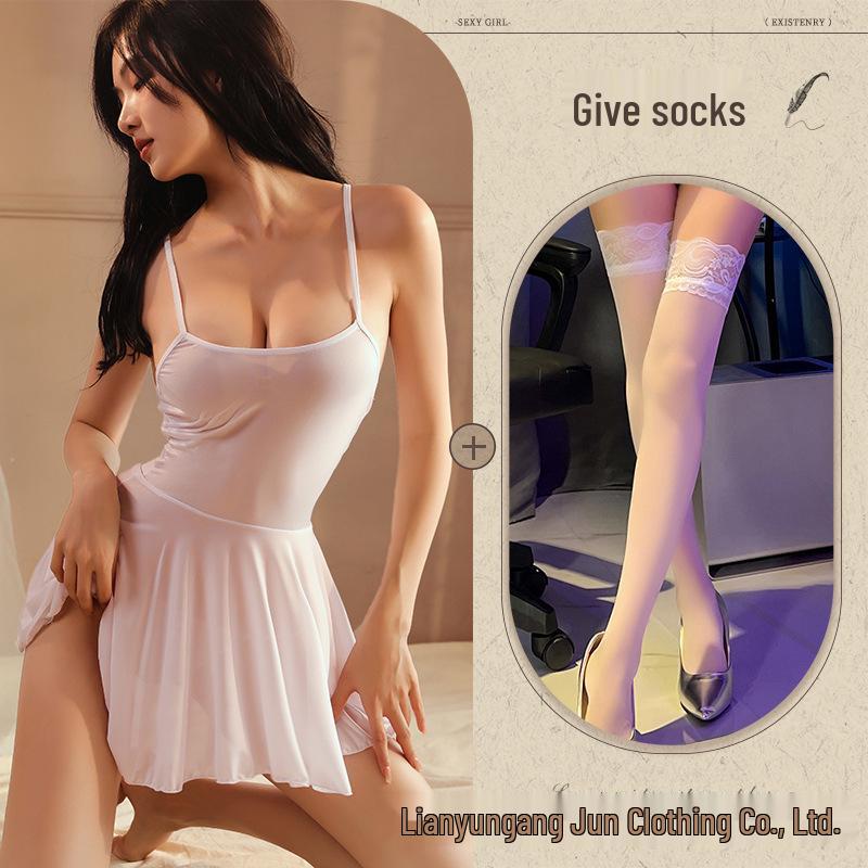 Women's Temptation Sheer Lingerie Set - Sexy, Playful, See-Through Robe & Pajamas