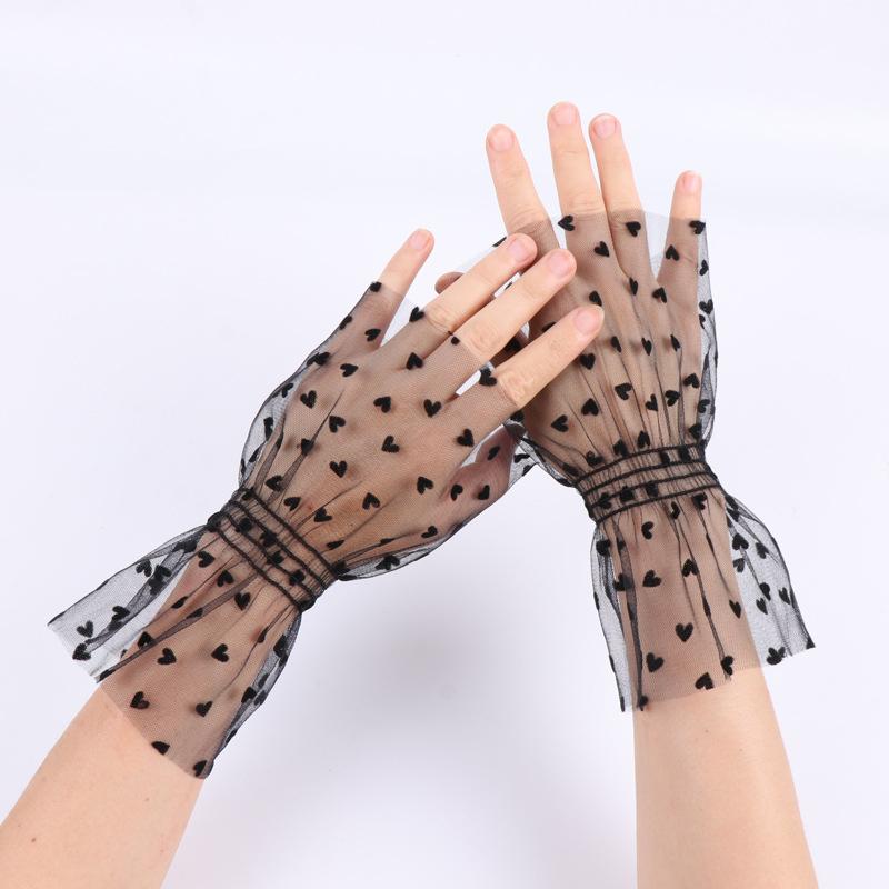 Fingerless Gloves Mesh Hollow Short Wrist Sleeves Mesh Party Festival Tull Sheer Fake Cuffs Dress Shirt Accessories
