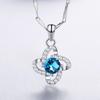 Min Yue 999 Sterling Silver Four-Leaf Clover Diamond Pendant Necklace for Women - Fashionable Light Luxury Design