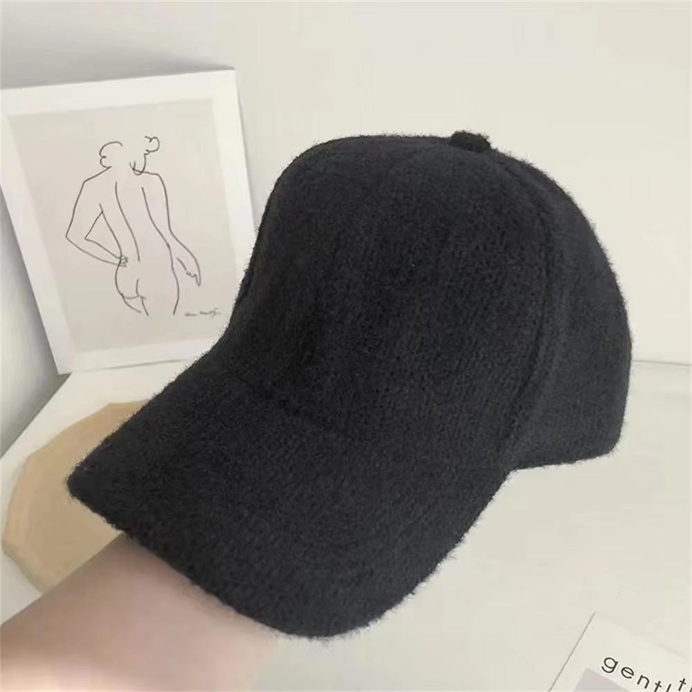 Thickened Baseball Cap Solid Color Mink Velvet Cap Casual Warm Cap Autumn Winter