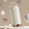 Ceramic Tumbler with Straw, Vacuum Insulated, Spill-Proof Design, Keeps Drinks Hot or Cold, Portable, 500ml (Rich Brown)
