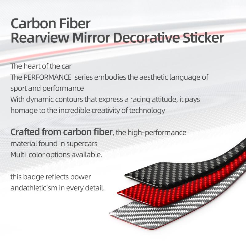 Carbon Fiber Rearview Mirror Sport Trim Strip For Tesla - Model Y Juniper 2025 Model 3 Highland 2024 Car Sticker Accessories