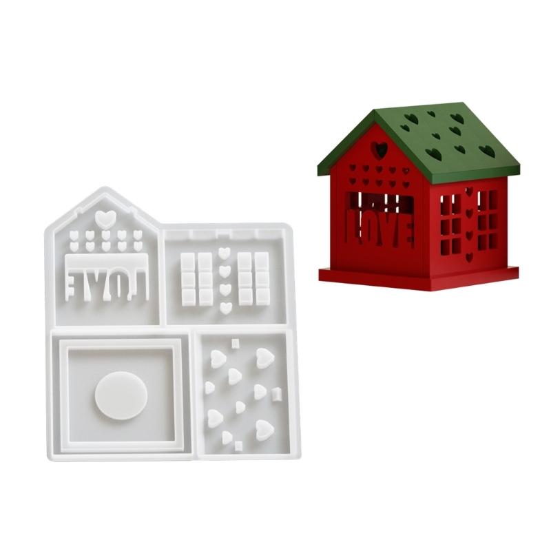 Crafting Molds Unique House Shape Night Light Stand Molds Silicone Molds Resin Art Moulds Silicone Texture for Craft