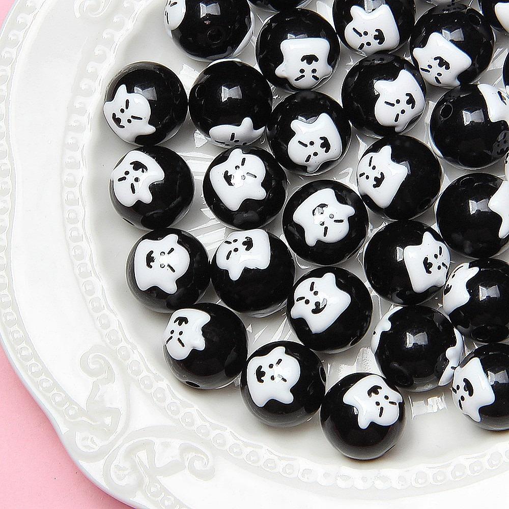 10 Stück Acryl Halloween DIY Schmuckperlen Cartoon Handgezeichnete Acrylperlen Schmuckherstellung
