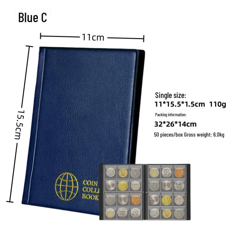 240 Cep Alanlı Büyük Antika Madeni Para Saklama Albümü - Hatıra Madeni Para Koleksiyoncusu Ciltli Dosyası