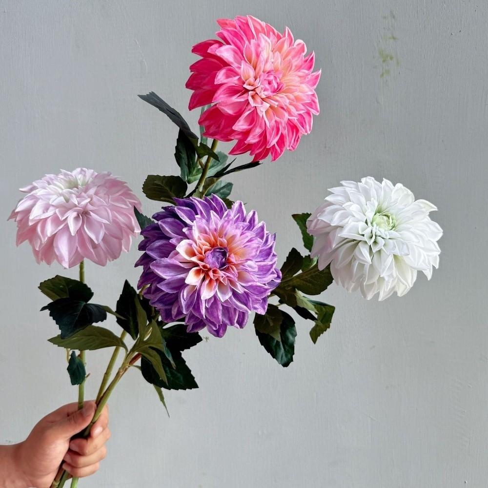 Realistische Große Blume Künstliche Chrysantheme Langer Ast 3D Gedruckte Dahlie Real Touch Künstliche Falsche Blume Hochzeitsdeko