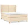 3128450 vidaXL Lit à sommier tapissier avec matelas Crème 140x200 cm Tissu