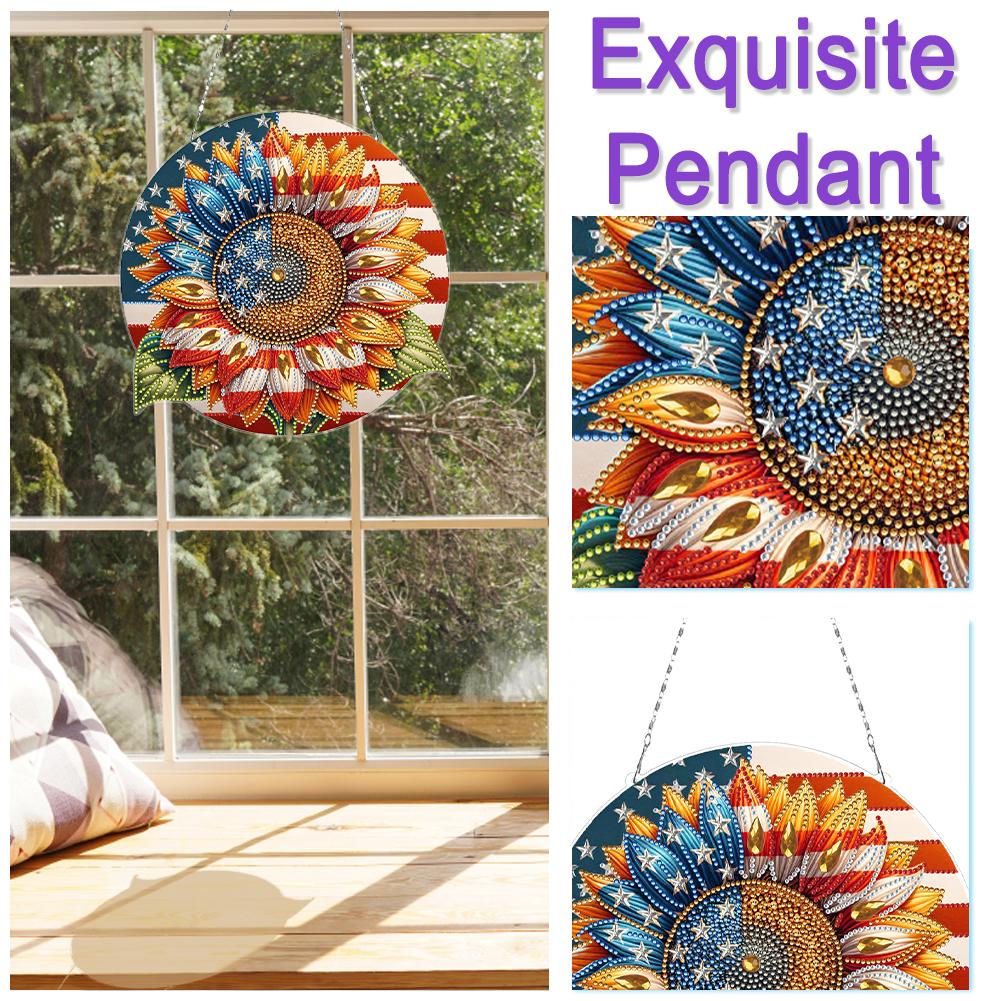 2D Flaches DIY Diamantmalerei Set Strass Diamantkunst Fensteranhänger Diamantkunst Anhänger Wanddeko für Zuhause & Fenster