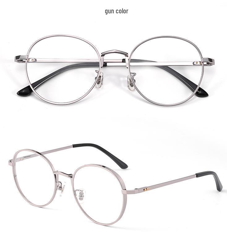 

Чистые титановые ретро круглые очки для мужчин и женщин - Стильные, Широкая оправа, Стройнящая оправа