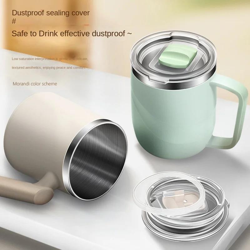 Edelstahl Thermobecher Tragbar mit Deckel Büro Teetasse Kaffeetassen Isolierter Wasserbecher Geschenk Wasserflasche