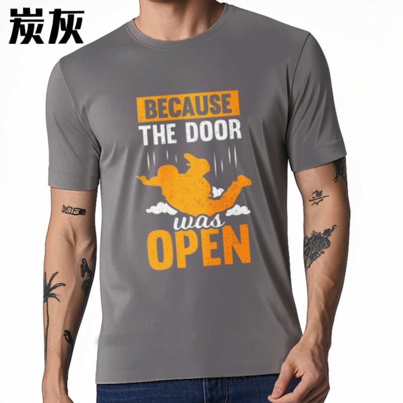 Relaxed Fit Tshirt Short Sleeve Shirt Comfortable Boys O Neck tshirt Casual Because The Door Was Open Anime Unisex tees