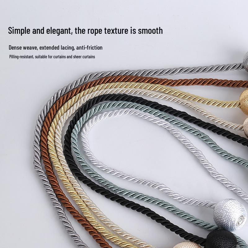 Modern No-Punch Magnetic Curtain Strap & Buckle