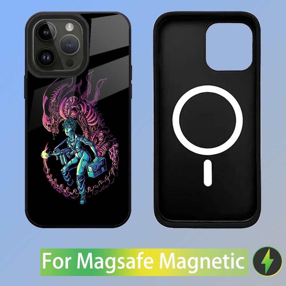 Movie A-Alien X-Xenomorph Phone Case For iPhone 15,14,13,12,11,Plus,Pro,Max Mini Magsafe Magnetic Wireless Charging