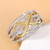 Fashion Infinite Love Rings for Women Full Bling Iced Out Cubic Zirconia Wedding Engagement Rings Trendy Luxury Jewelry Anillos