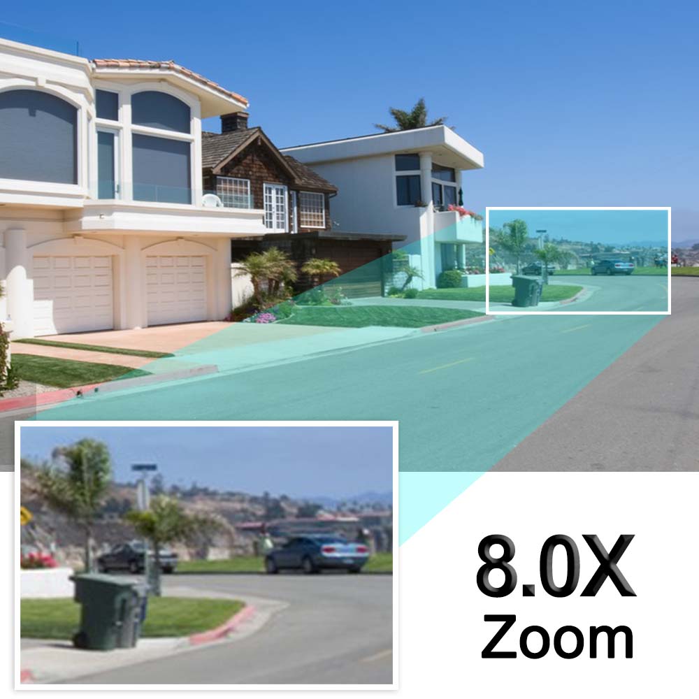 6K HD IP 12MP Drei-Linsen 8X Zoom Außen-Sicherheitskamera Bewegungserkennung CCTV 360º WiFi Überwachungskameras ONVIF