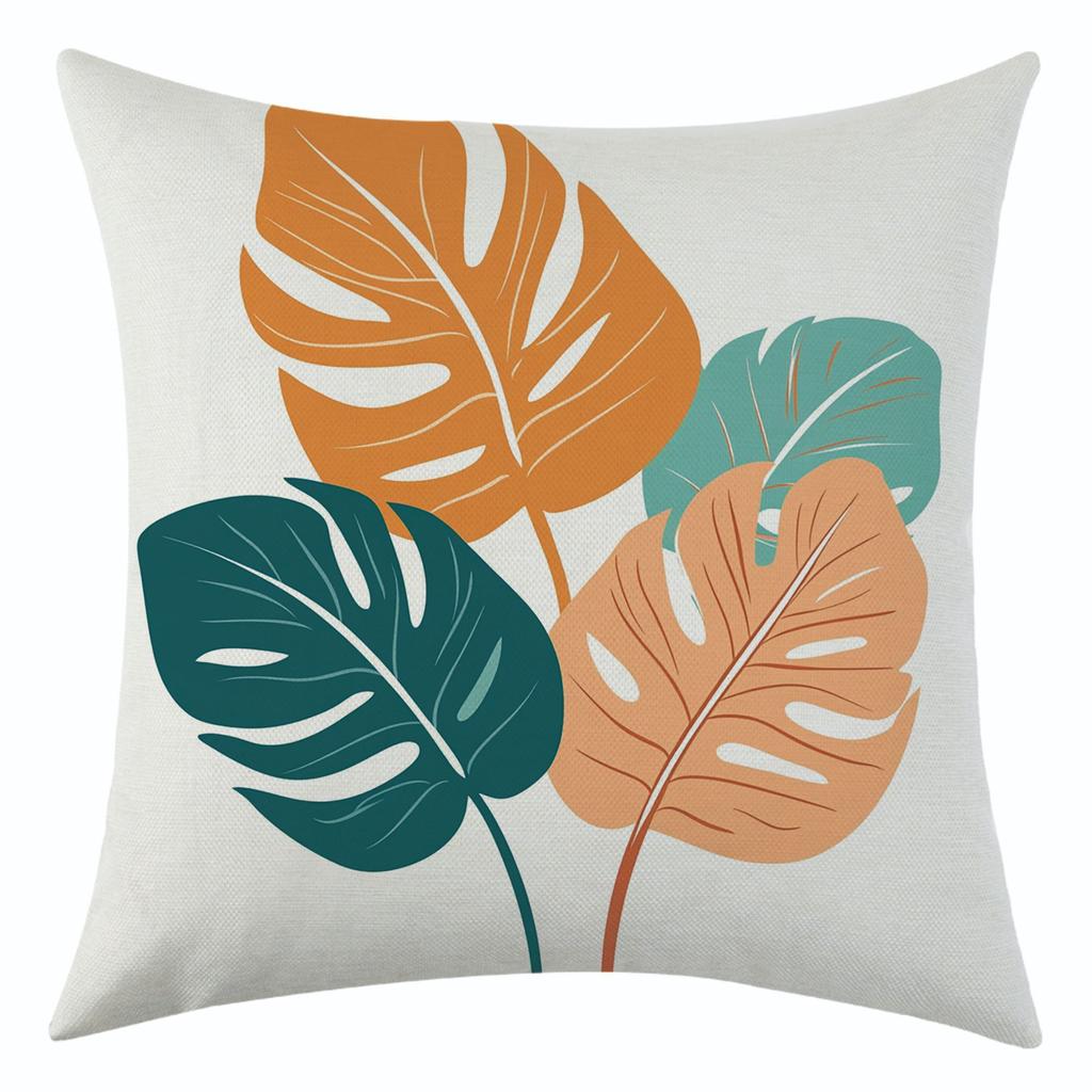 New Green Plant Leaf Art Pillow Cover Holiday Decoration Car Cushion Cover