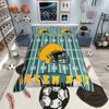 Homewish Cartoon Eishockey Bettbezug Set für Jungen, Eat Sleep Bettwäsche Set, Marinegrau Sporthelm Wendebettwäsche