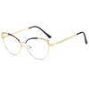Color-Changing Anti-Blue Light Cat Eye Glasses with Rhinestones and Myopia-Compatible Flat Lenses