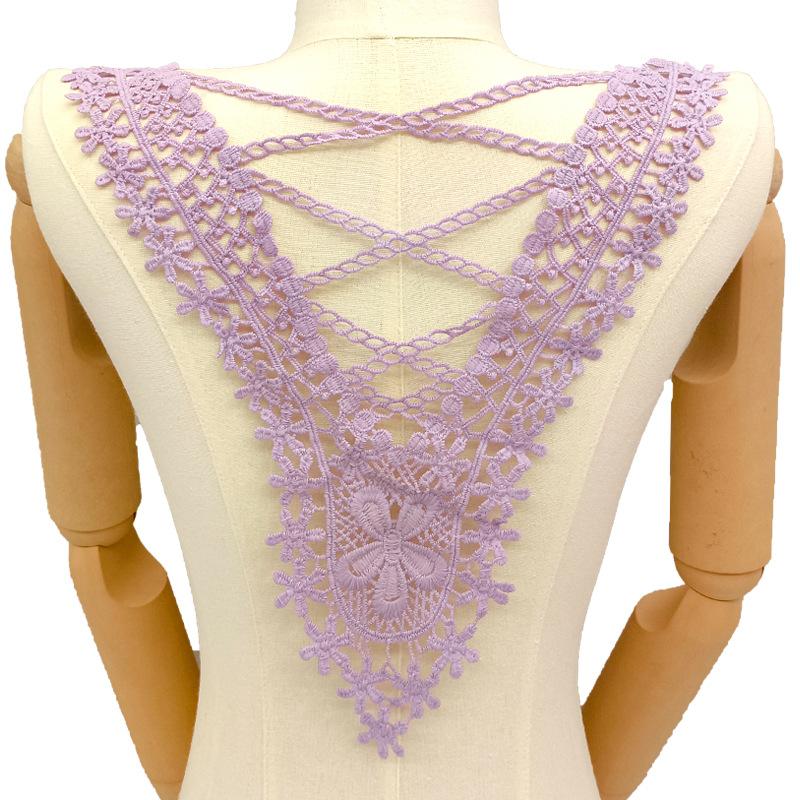 Milk silk embroidered corsage, lace embroidered back collar, hollow false collar DIY lace accessories