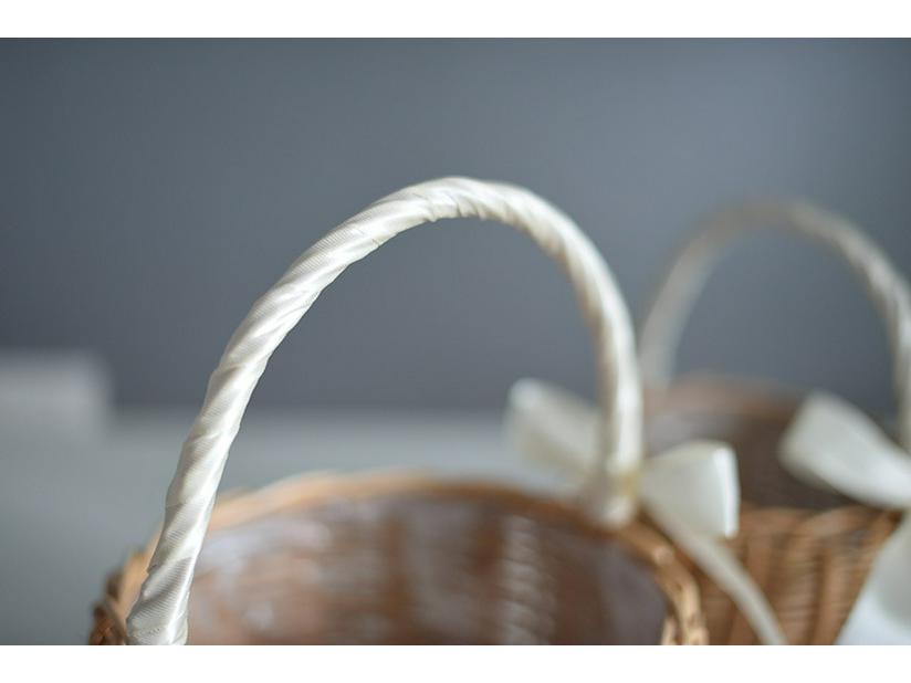 Handmade Bamboo Rattan Flower Basket - Willow Woven for Fresh/Dry Arrangements, Flower Girl Souvenir, or Storage.